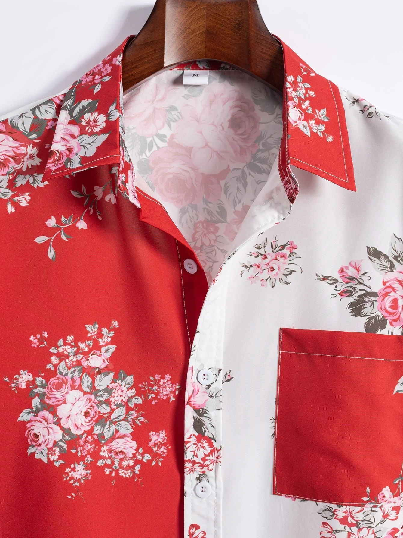 Warren® | Two Tone Rose Print Button Up Shirt - Image 5