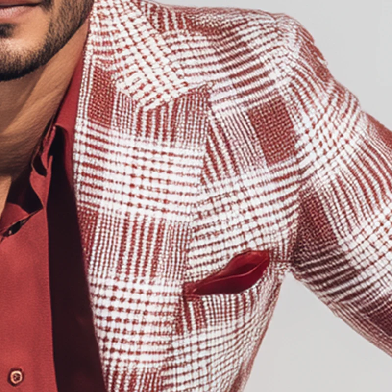 Wayne | Men'S Vintage Check Linen Blend Long Sleeve Blazer - Image 3