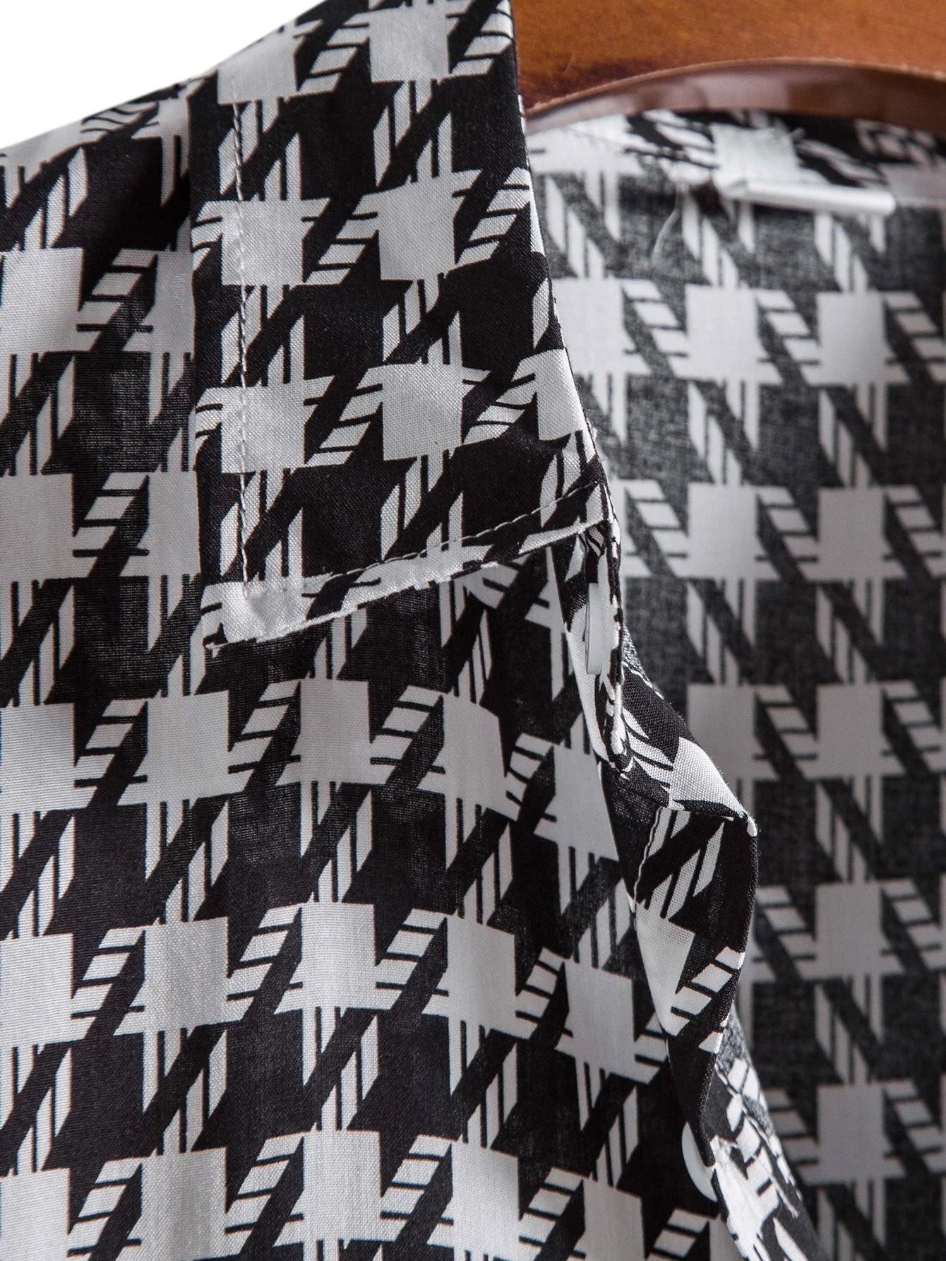 Wenceslao® | Black And White Geometric Print Shirt - Image 3