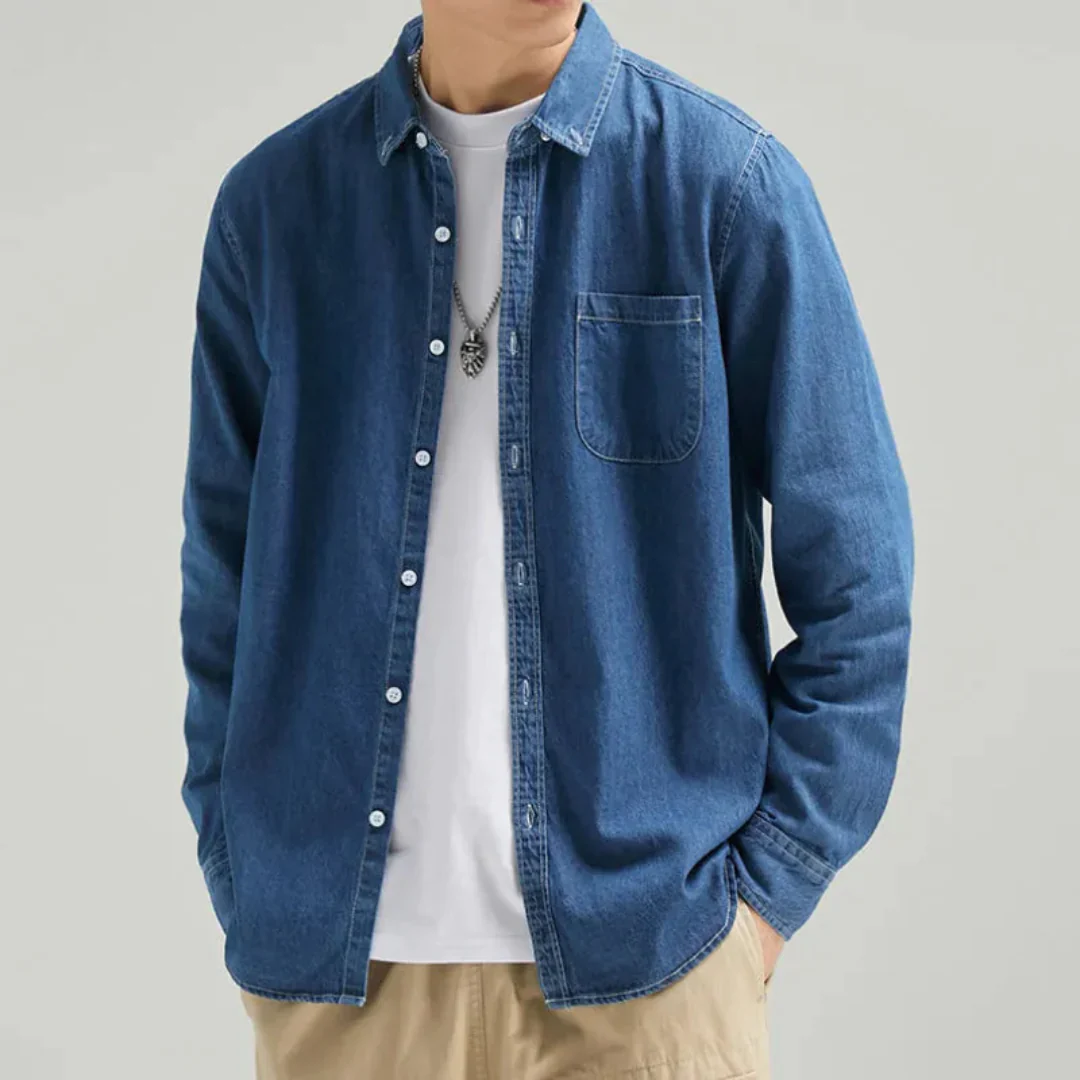 Wilfrido | Josh Classic Cotton Denim Shirt - Image 4