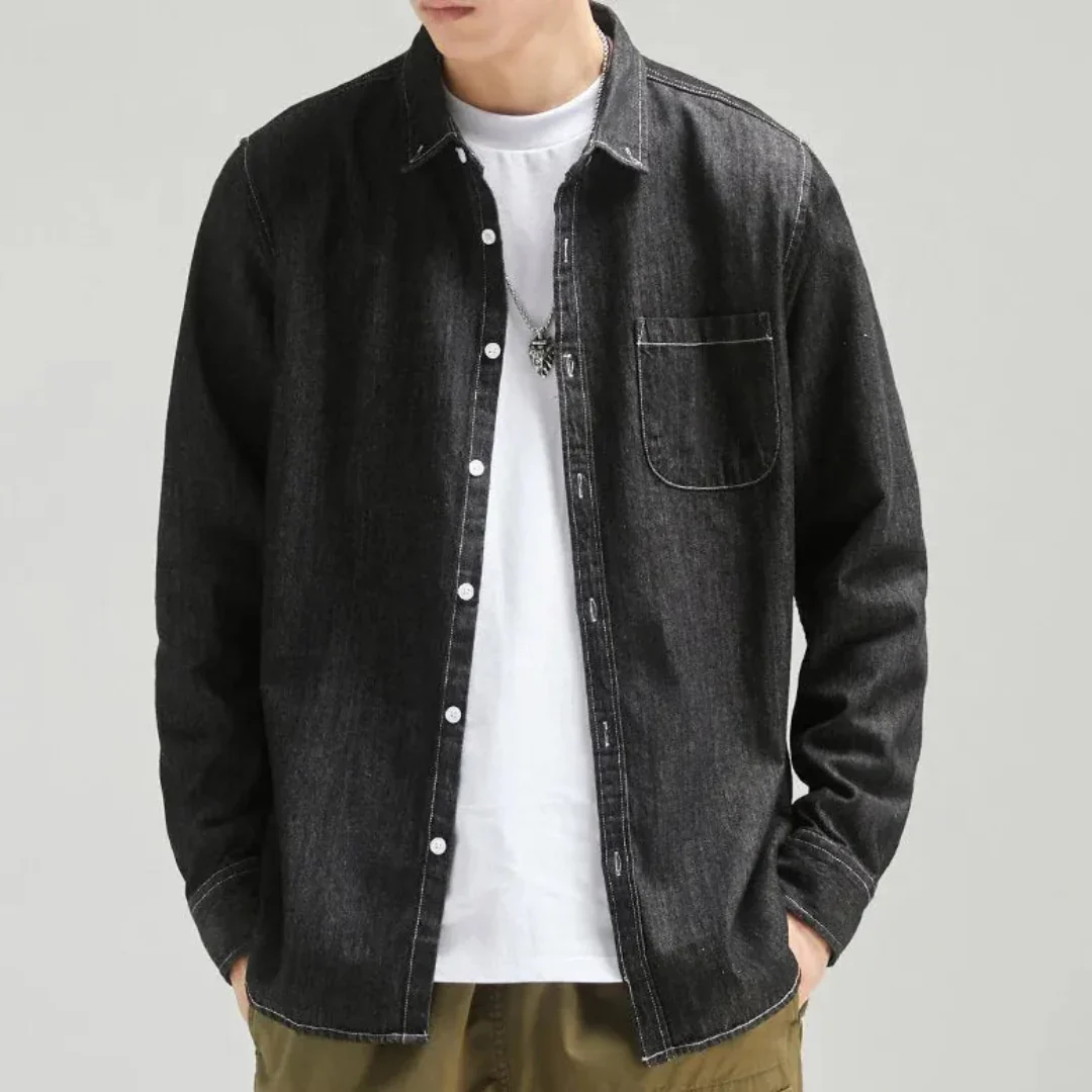 Wilfrido | Josh Classic Cotton Denim Shirt - Image 5