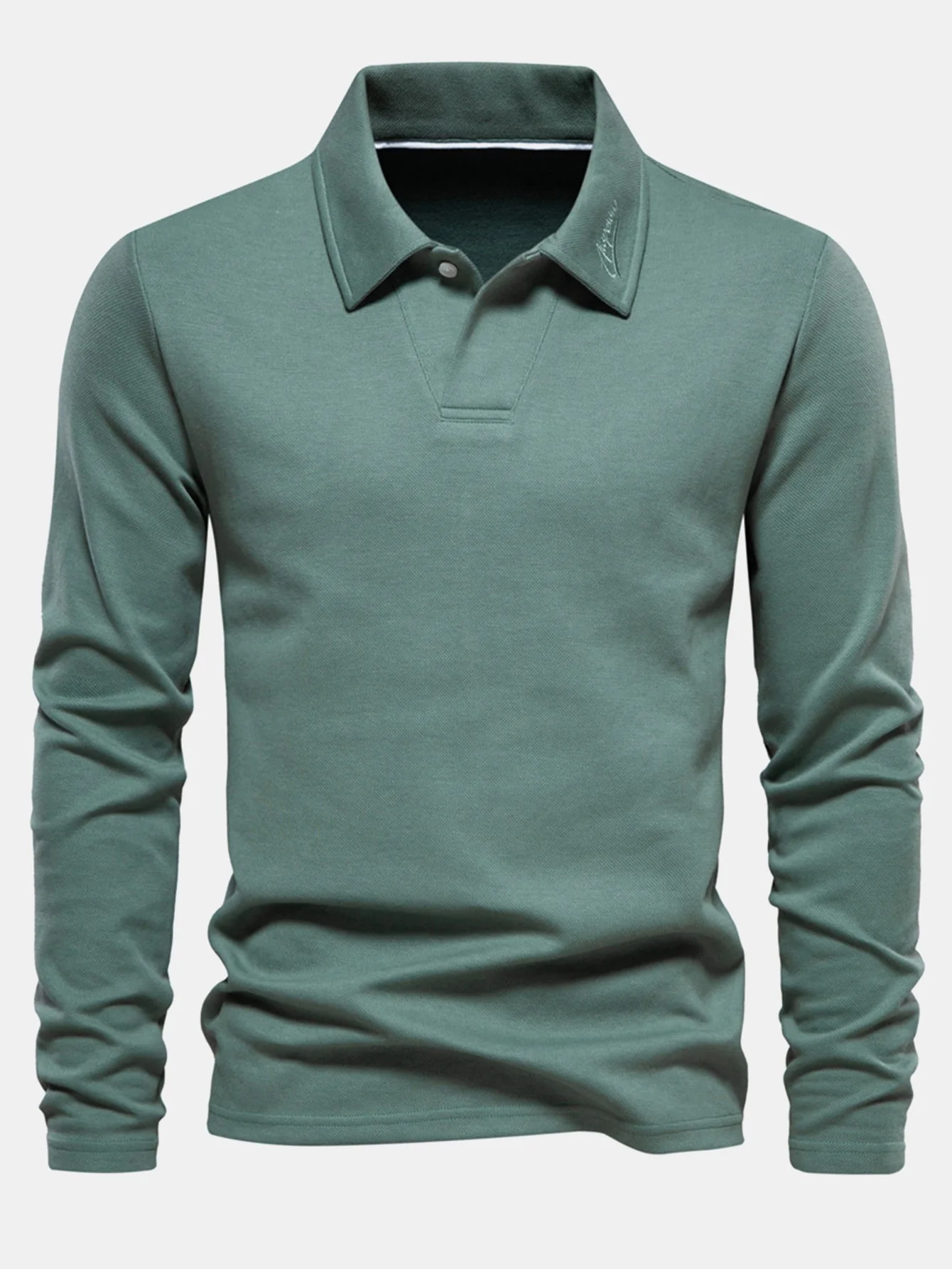 William | Long Sleeved V-Neck Polo Shirt - Image 4