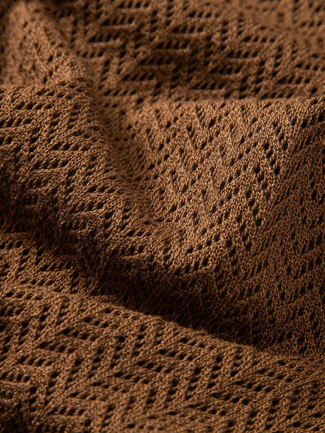 William | Textured Crochet V Neck Polo Shirt - Image 6