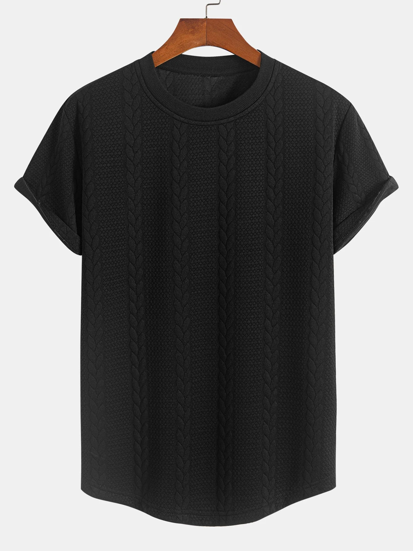 Wyatt® | Twist Jacquard Arc Hem T-Shirt - Image 3