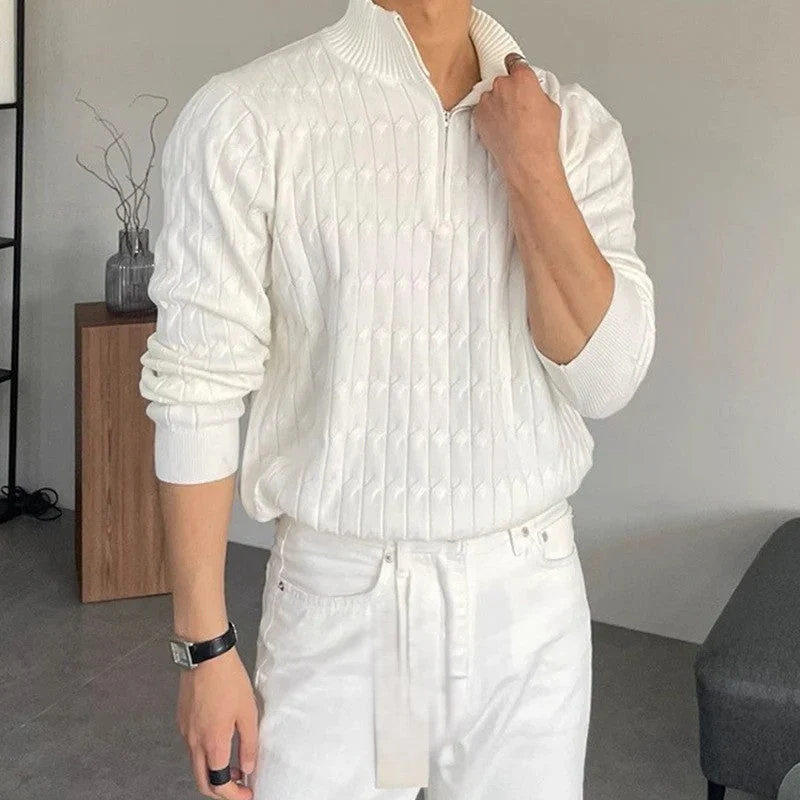 Wyatt® | Zipped Jacquard Sweater - Image 3