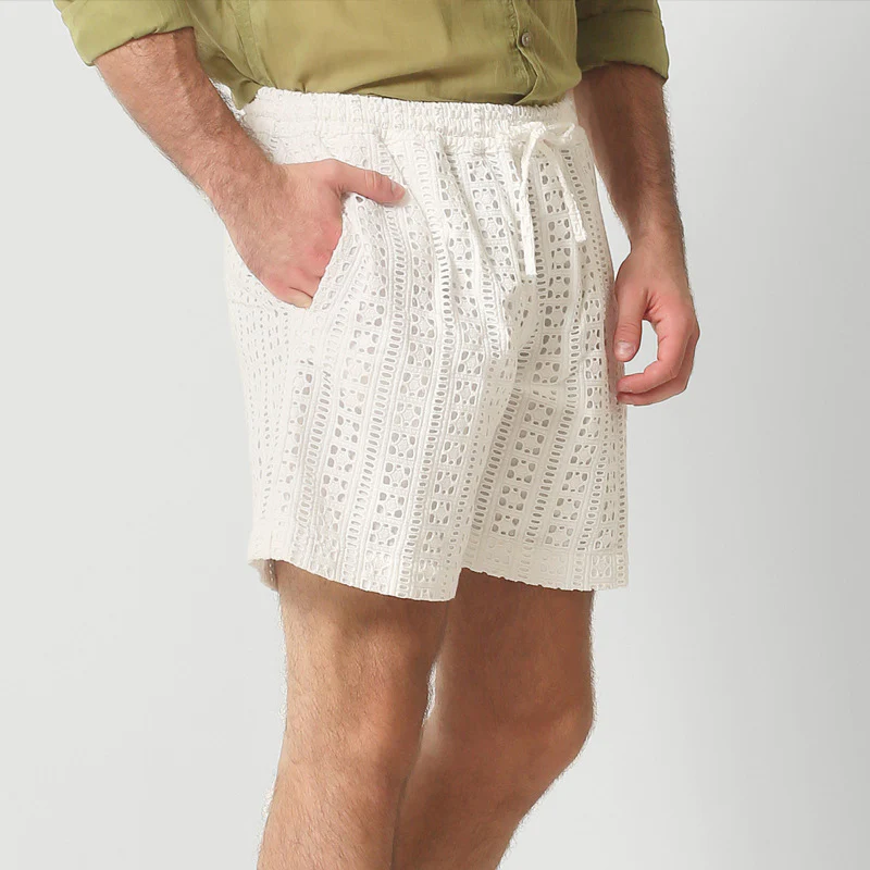 Wyatt | Men'S Summer Jacquard Hollow Lace-Up Shorts - Image 2