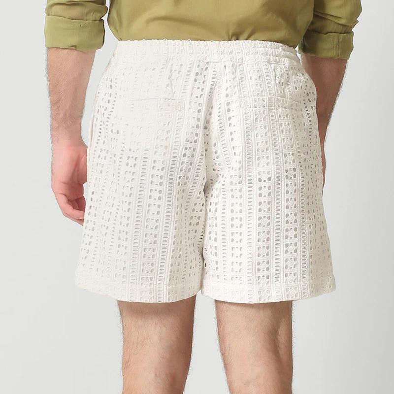 Wyatt | Men'S Summer Jacquard Hollow Lace-Up Shorts - Image 3