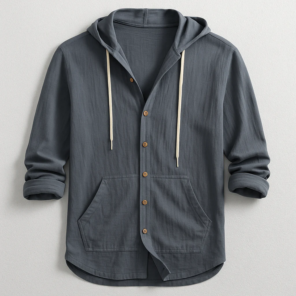 Wyatt | Oxford Hoodie Shirt - Image 3