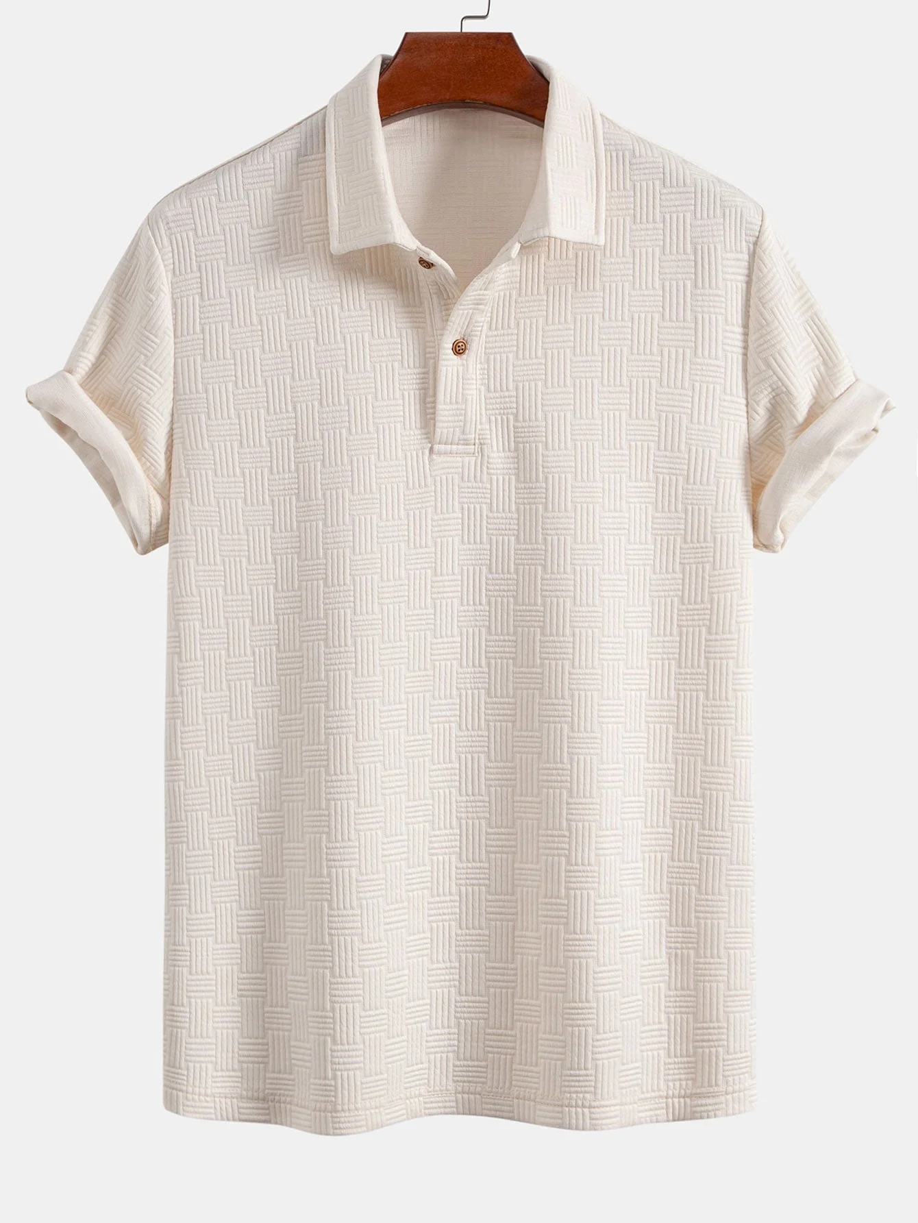 Wyatt | Striped Jacquard Polo Shirt - Image 3