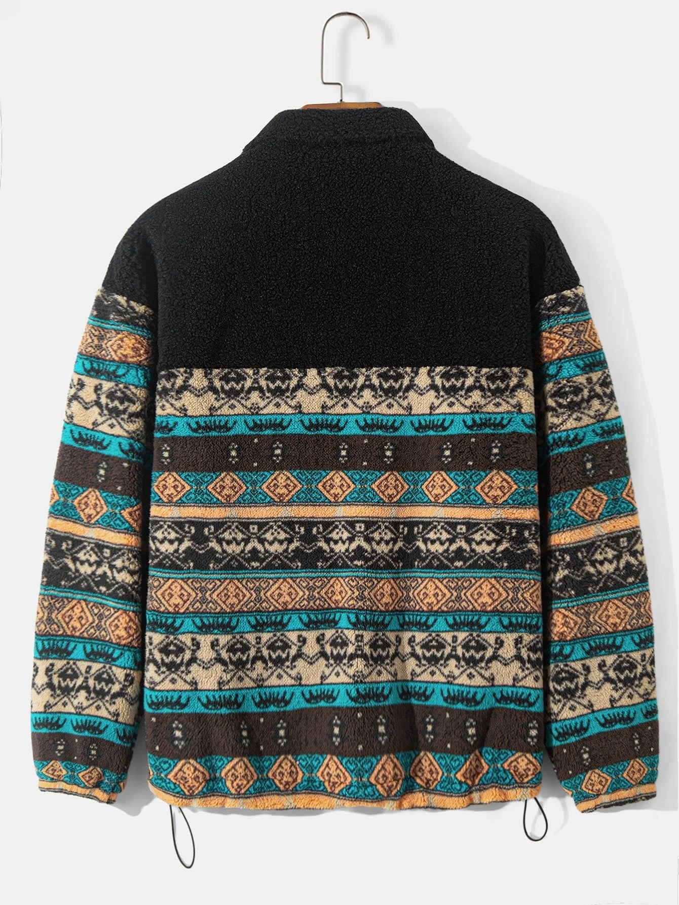 Wyatt | Teddy Fleece Ethnic Print Coat - Image 2