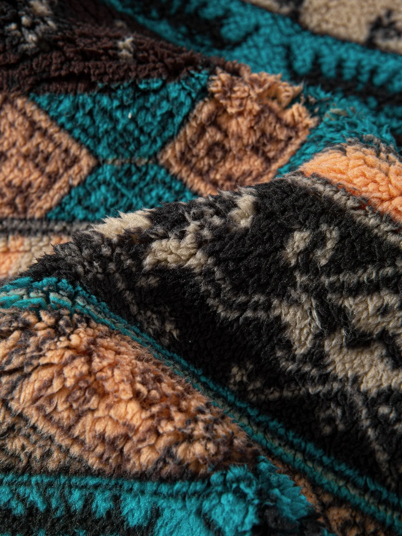 Wyatt | Teddy Fleece Ethnic Print Coat - Image 5