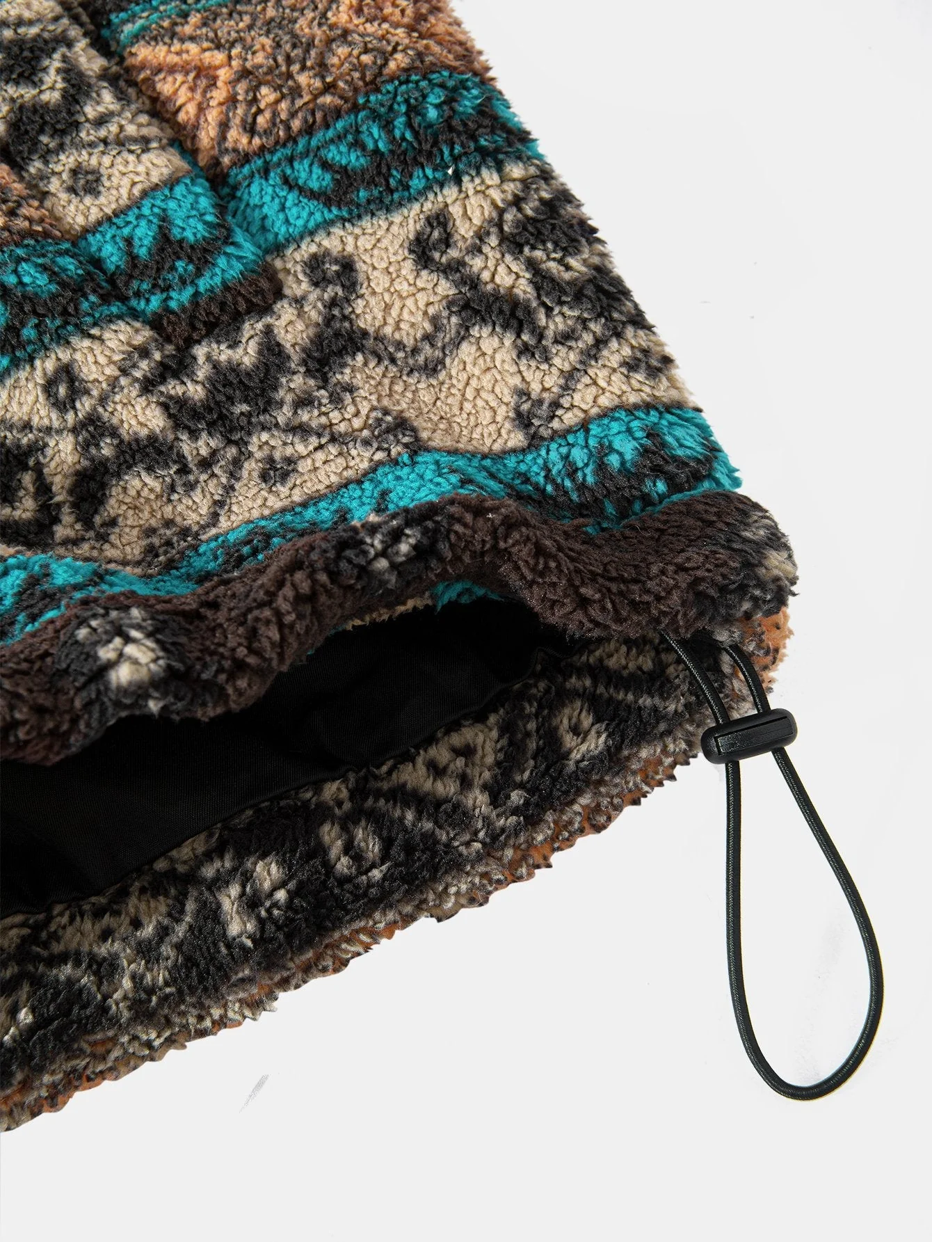Wyatt | Teddy Fleece Ethnic Print Coat - Image 6
