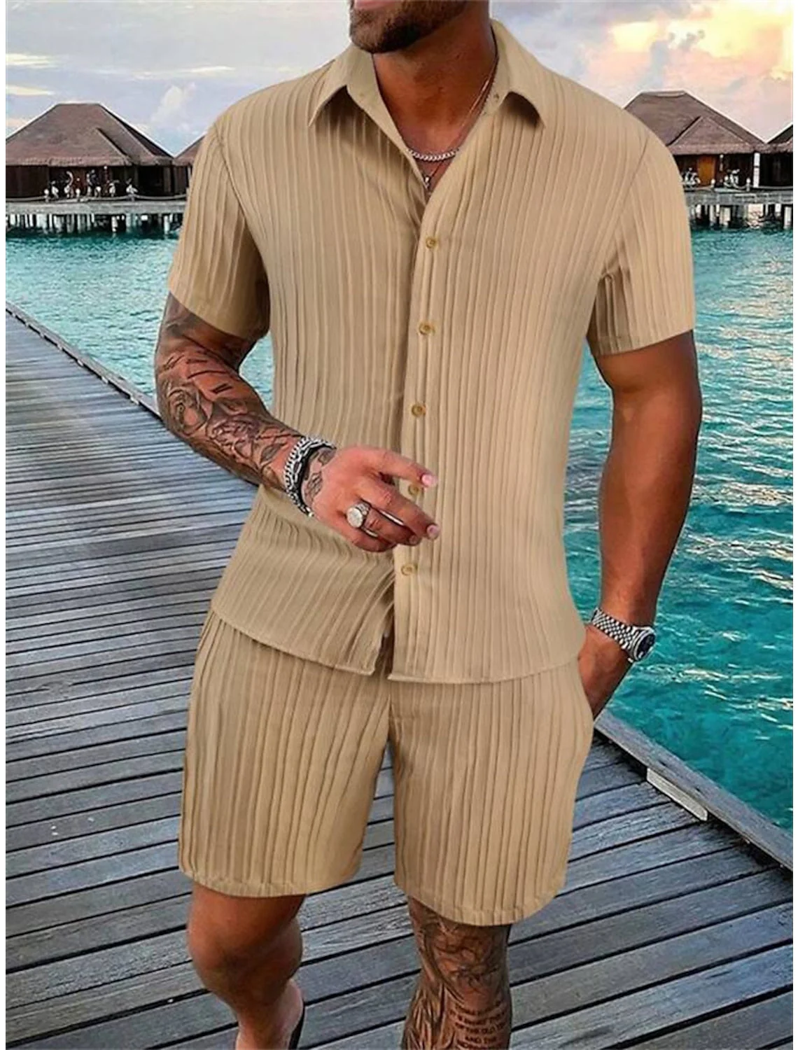 Xander® | Casual Men'S Button-Down Shirt Set For Summer And Vacation - Image 10