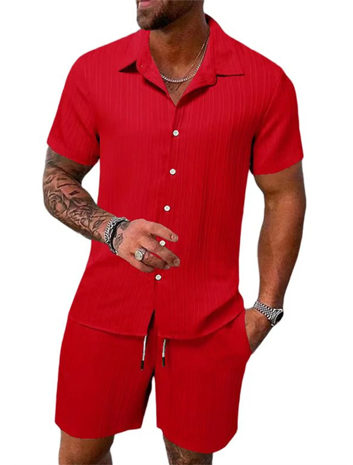 Xander® | Casual Men'S Button-Down Shirt Set For Summer And Vacation - Image 3