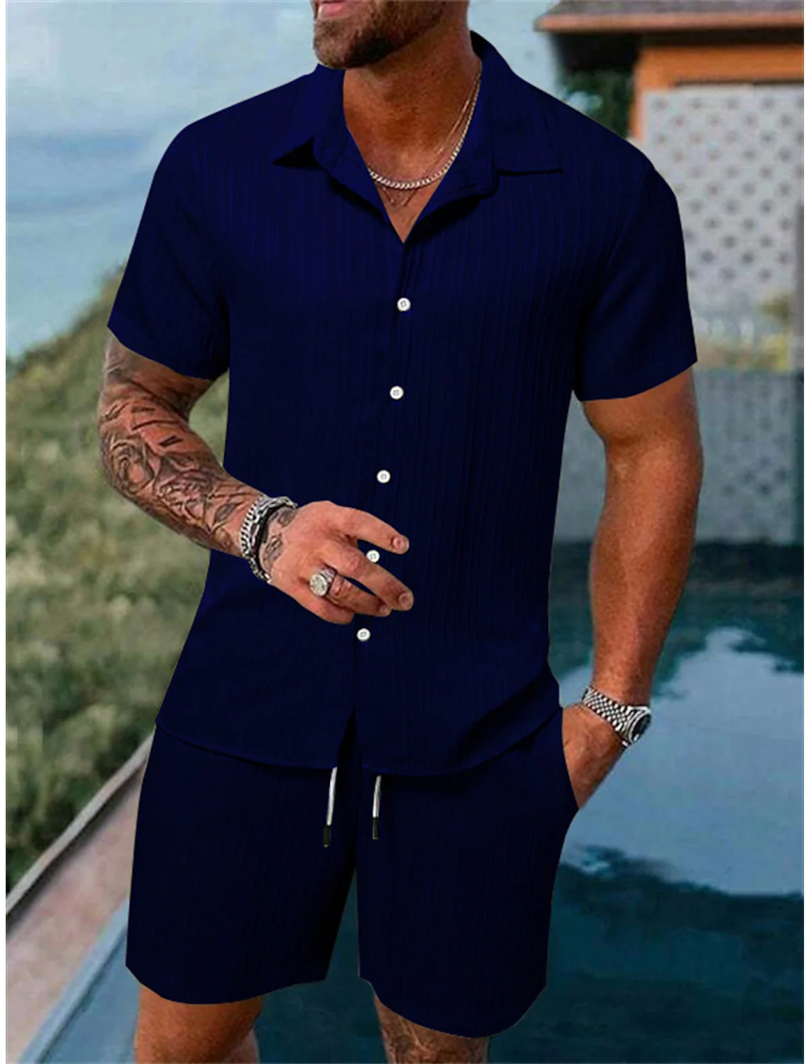 Xander® | Casual Men'S Button-Down Shirt Set For Summer And Vacation - Image 6