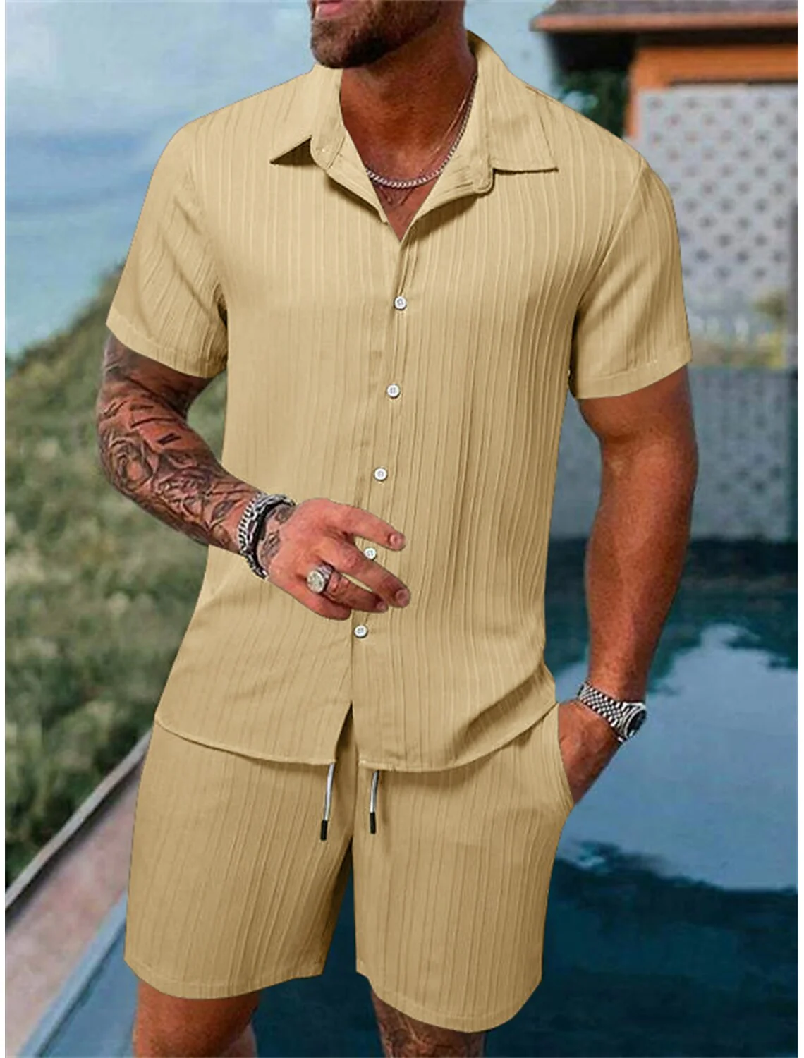 Xander® | Casual Men'S Button-Down Shirt Set For Summer And Vacation - Image 7