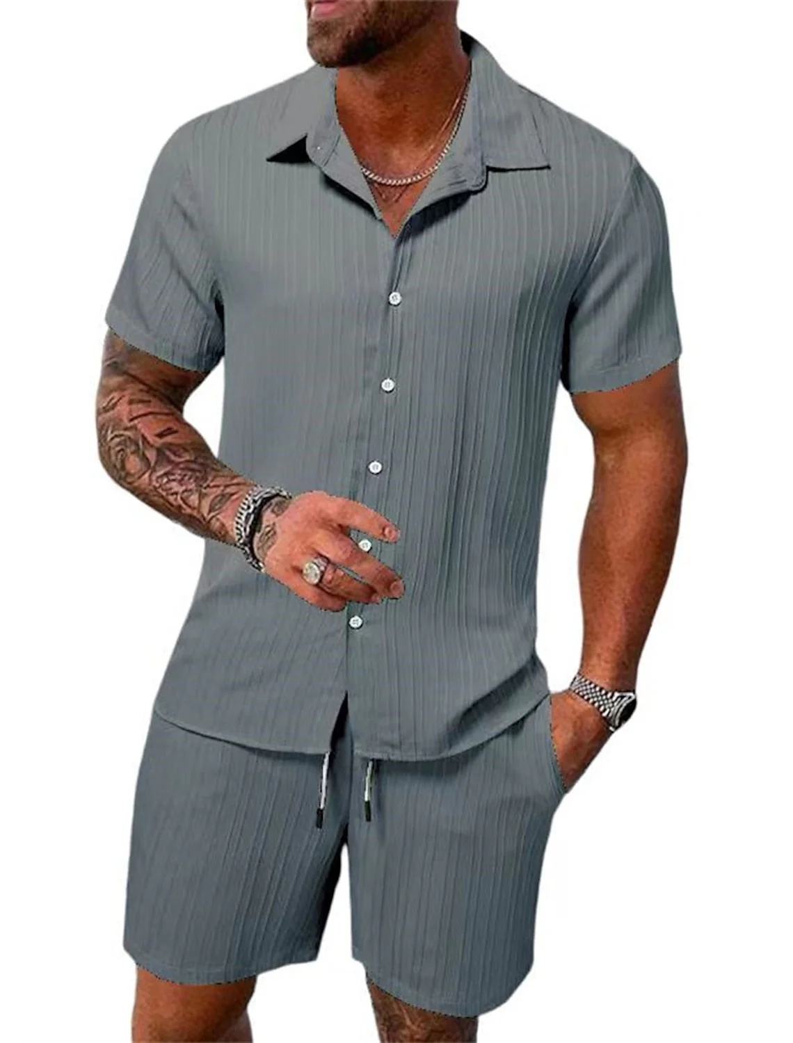 Xander® | Casual Men'S Button-Down Shirt Set For Summer And Vacation - Image 9