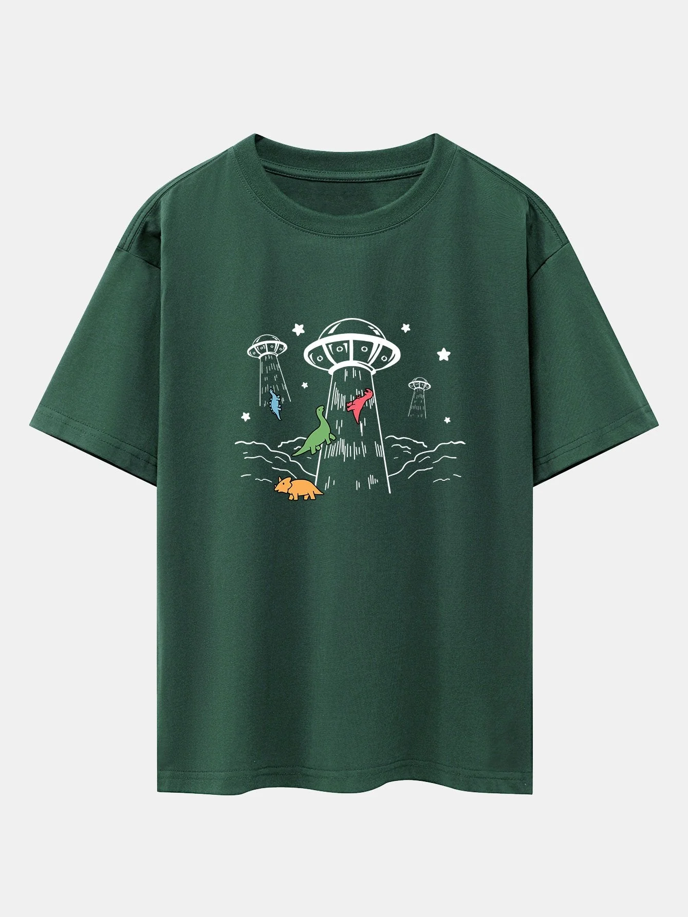 Xavier® | Ufo Take Away Dinosaurs Print Drop Shoulder Oversize T-Shirt - Image 10