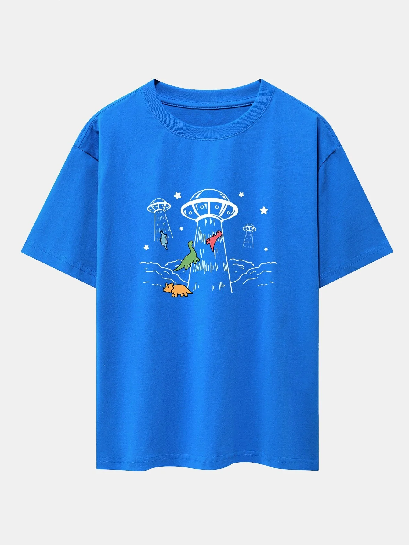 Xavier® | Ufo Take Away Dinosaurs Print Drop Shoulder Oversize T-Shirt - Image 13