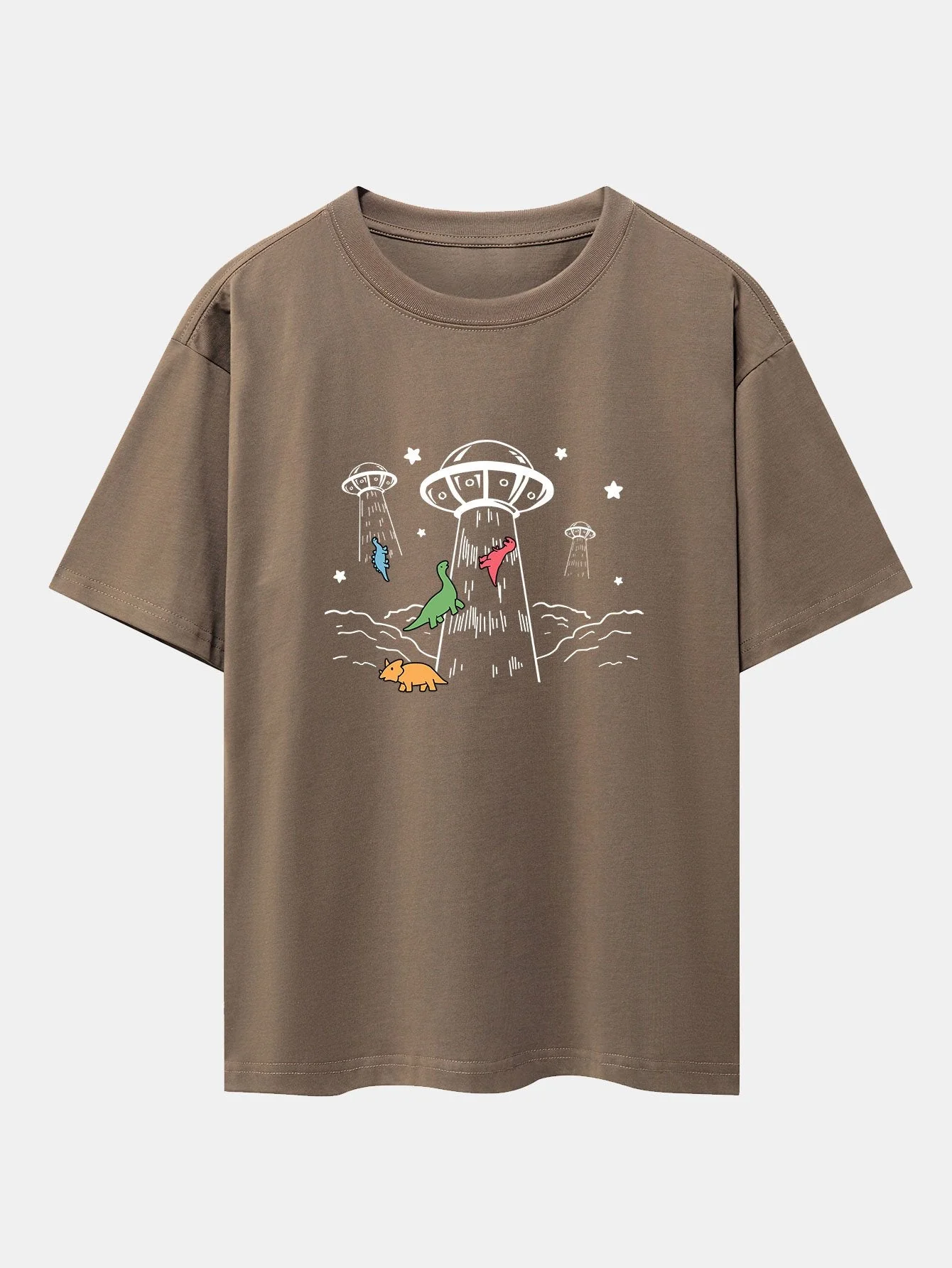 Xavier® | Ufo Take Away Dinosaurs Print Drop Shoulder Oversize T-Shirt - Image 9