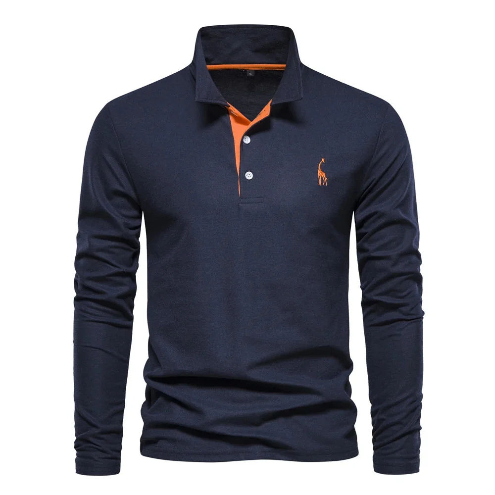 Xavier | Casual Long Sleeved Polo Shirt - Image 6