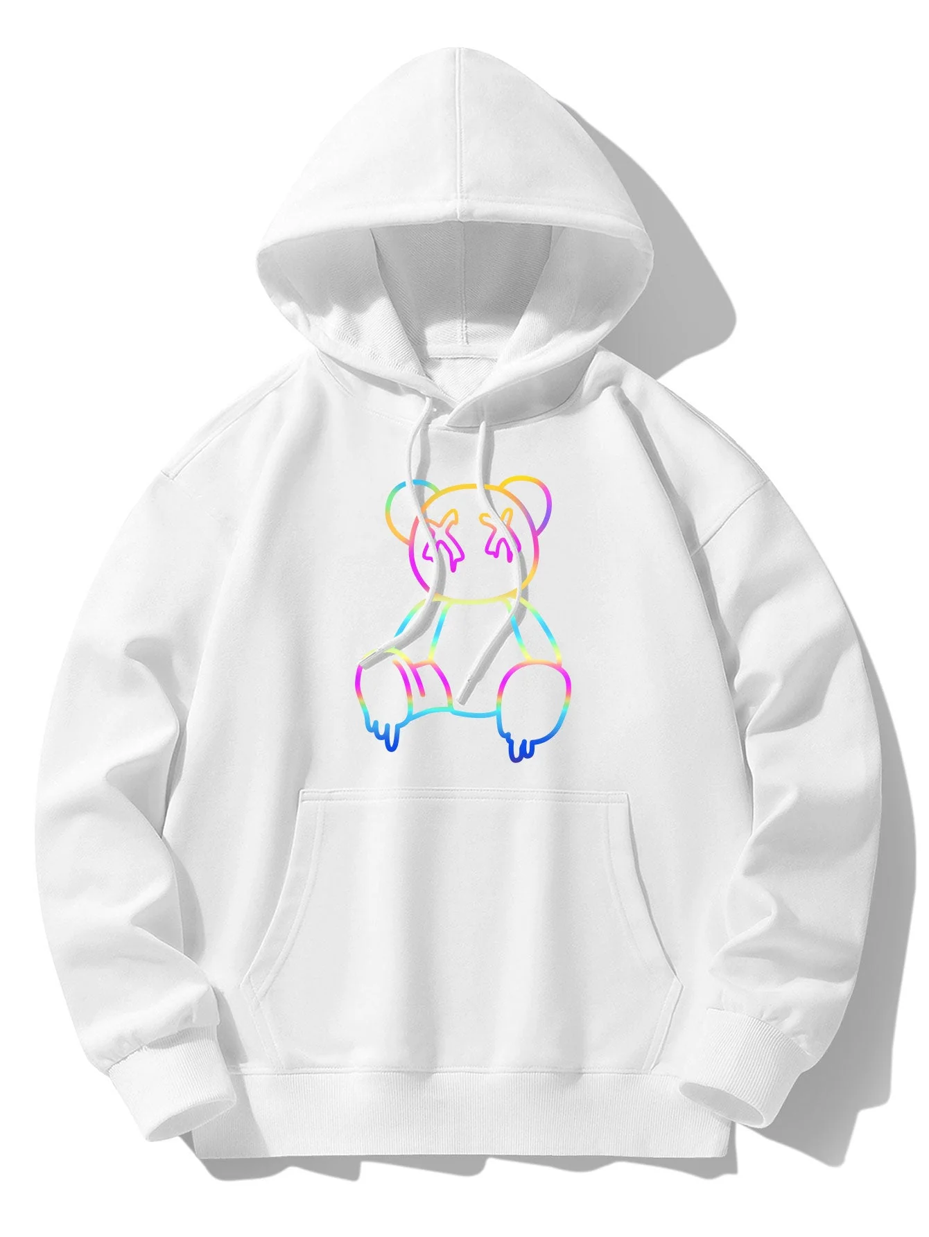 Xavier | Gradient Dissolving Bear Print Drop Shoulder Relaxed Hoodie - Image 4