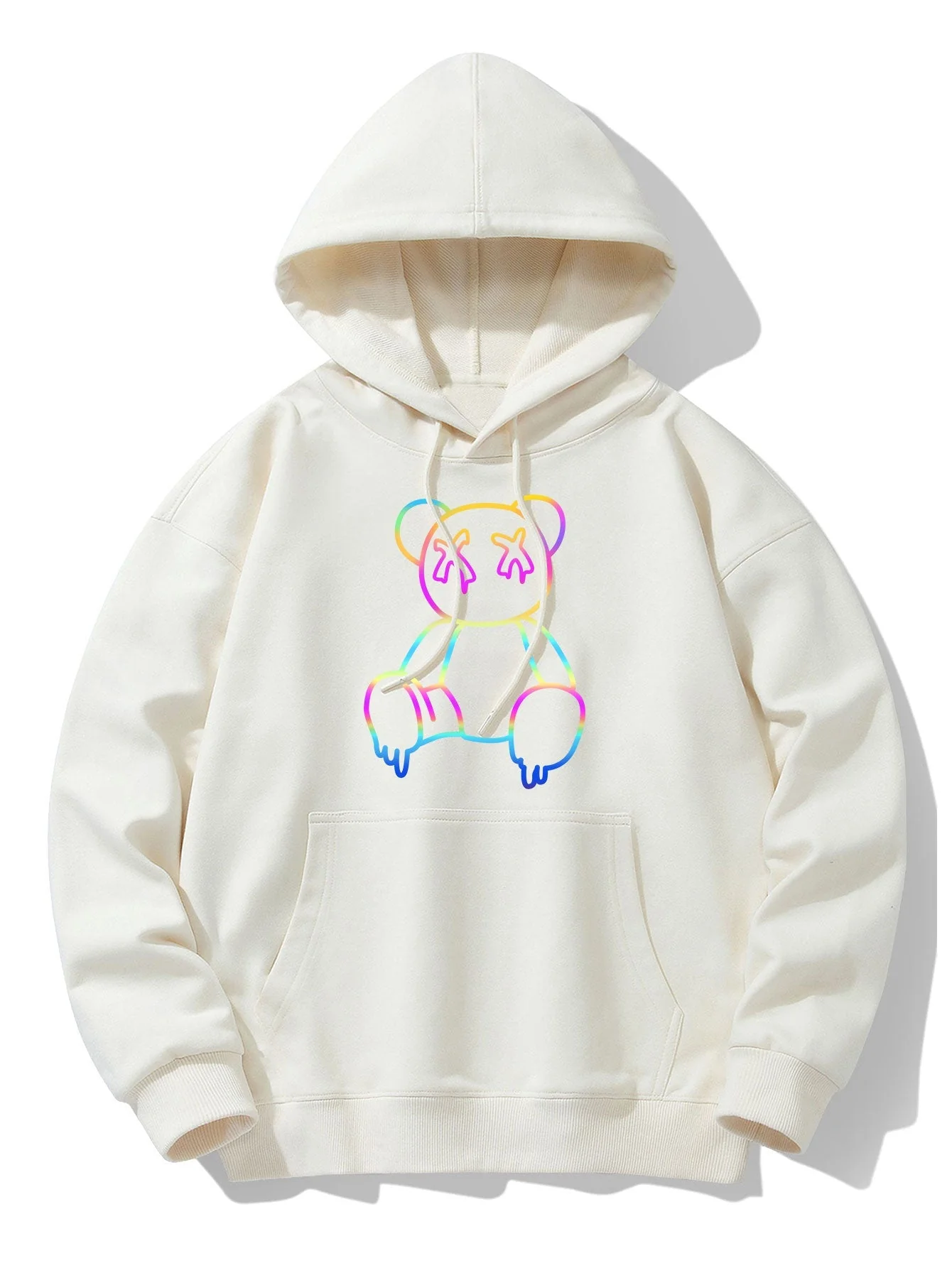 Xavier | Gradient Dissolving Bear Print Drop Shoulder Relaxed Hoodie - Image 6