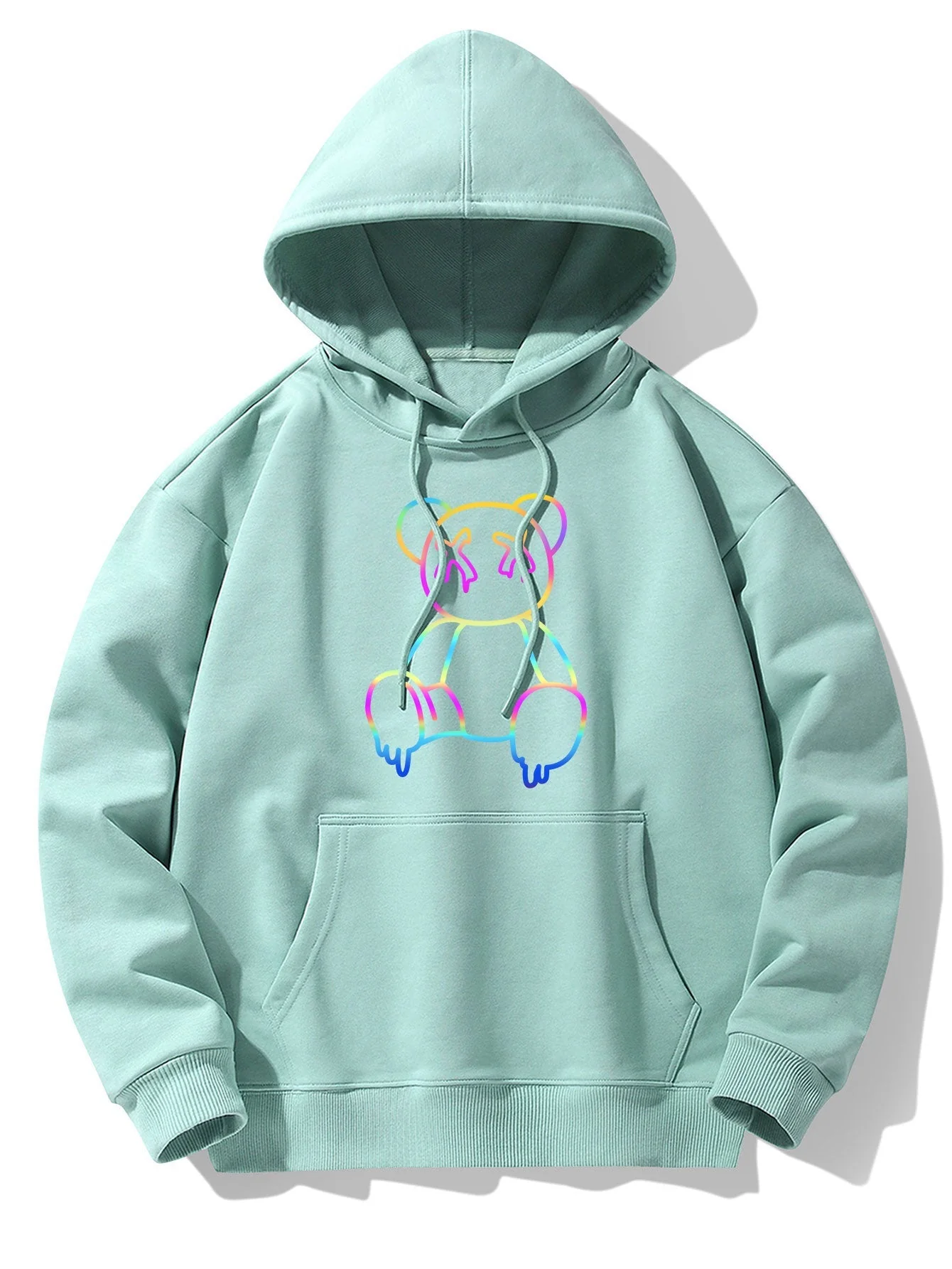 Xavier | Gradient Dissolving Bear Print Drop Shoulder Relaxed Hoodie - Image 9