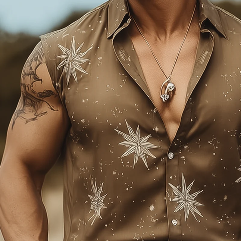 Xavier | Men'S Summer Fashion Printed Sleeveless Shirt - Image 3