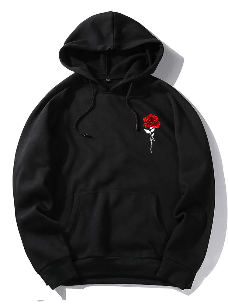 Xzavier | Rose Love Print Hoodie - Image 5