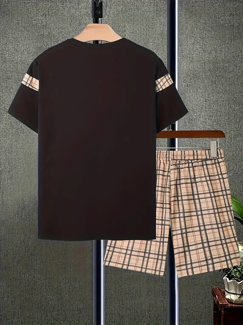Yago® | Men'S Checked Pattern Outfit Set For Summer Vacation - Image 2