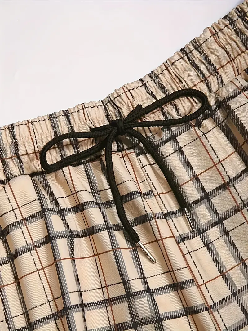 Yago® | Men'S Checked Pattern Outfit Set For Summer Vacation - Image 5