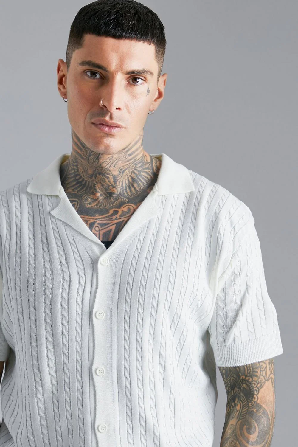 Yago® | Oversized Cable Knit Shirt - Image 4