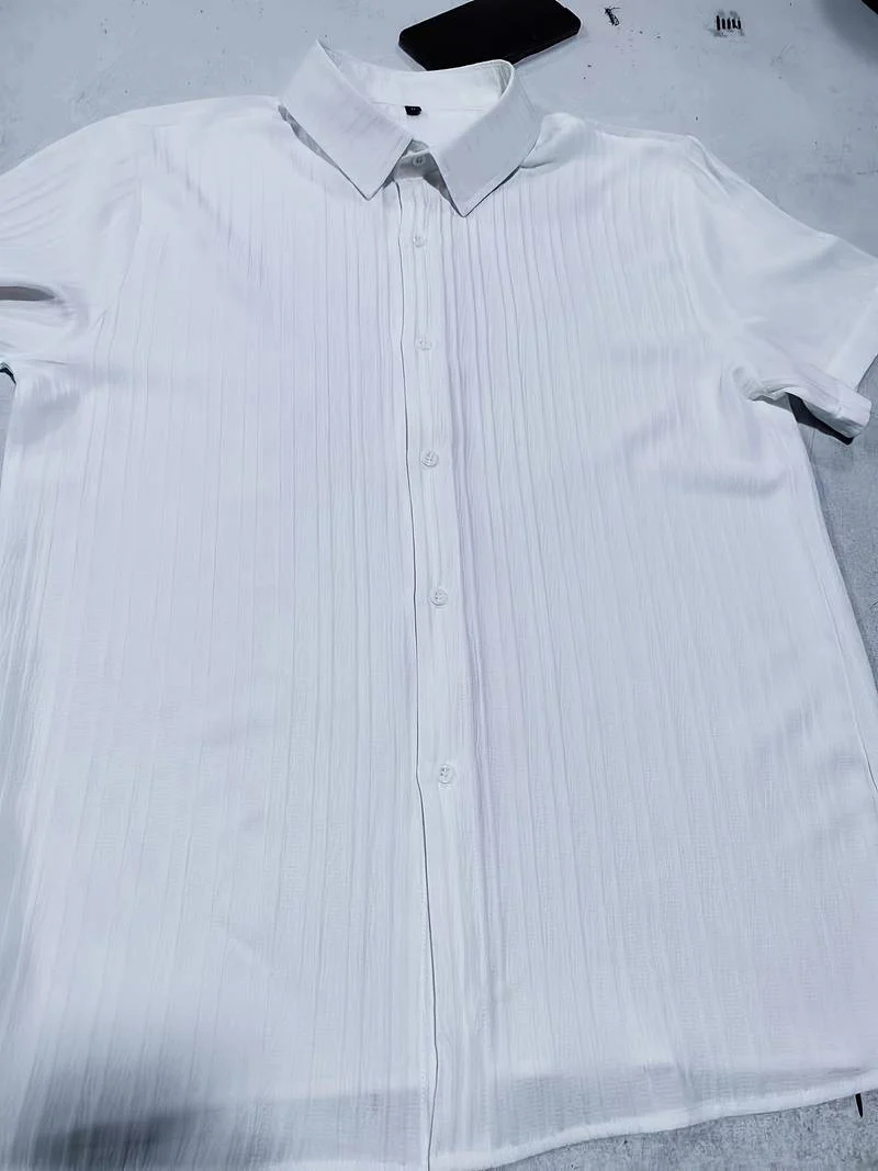 Yago® | Ribbed Short-Sleeved Blouse With Button Placket - Image 10