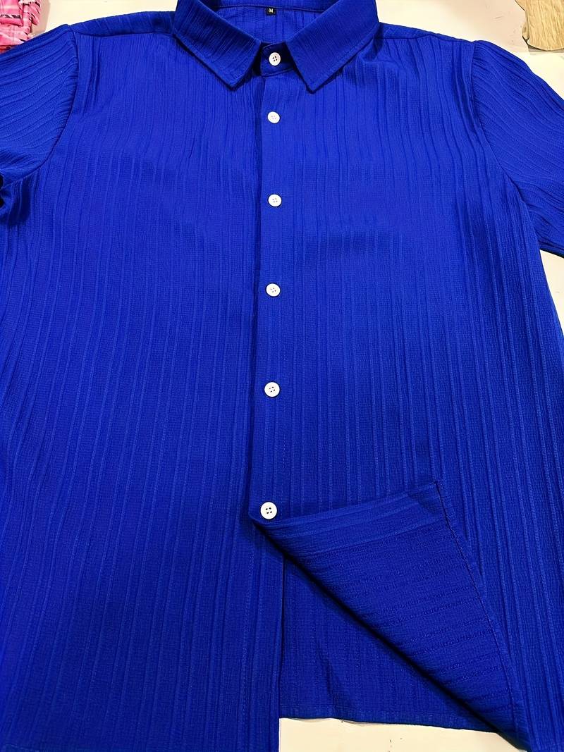 Yago® | Ribbed Short-Sleeved Blouse With Button Placket - Image 2