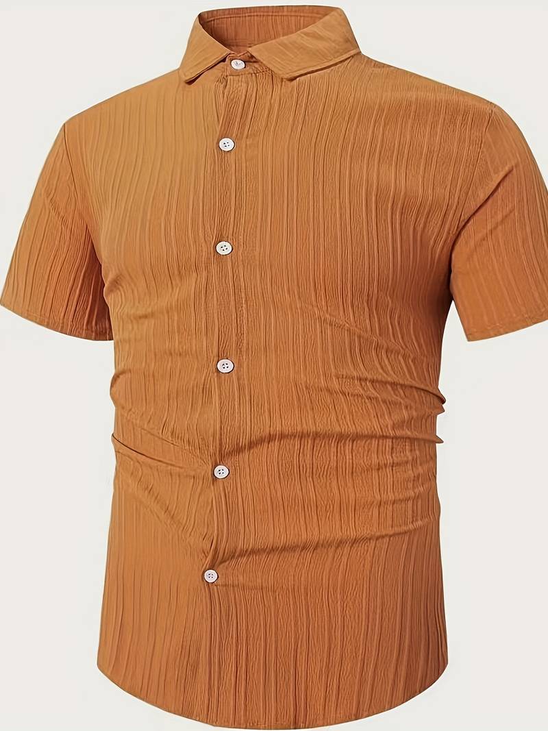 Yago® | Ribbed Short-Sleeved Blouse With Button Placket - Image 22
