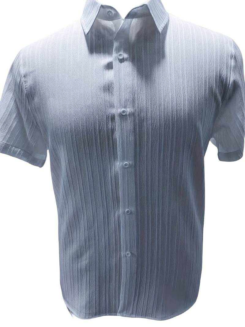 Yago® | Ribbed Short-Sleeved Blouse With Button Placket - Image 8