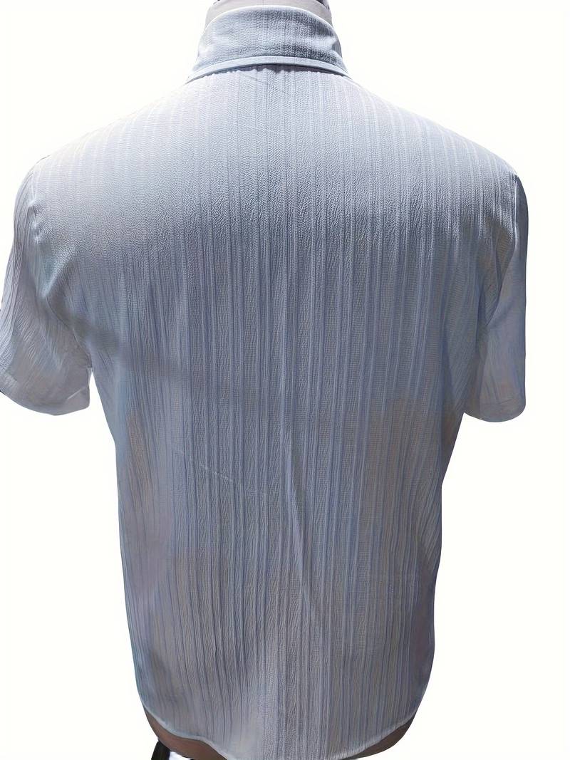 Yago® | Ribbed Short-Sleeved Blouse With Button Placket - Image 9