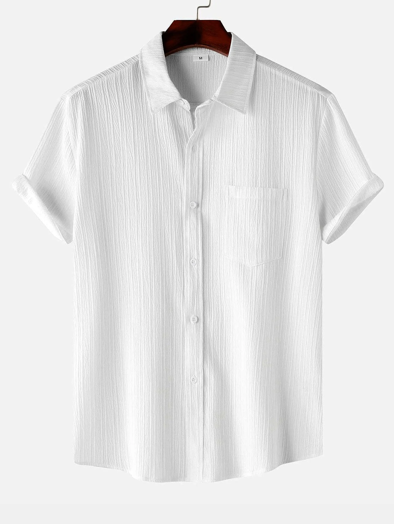 Yerai® | Textured Button Up Shirt - Image 2