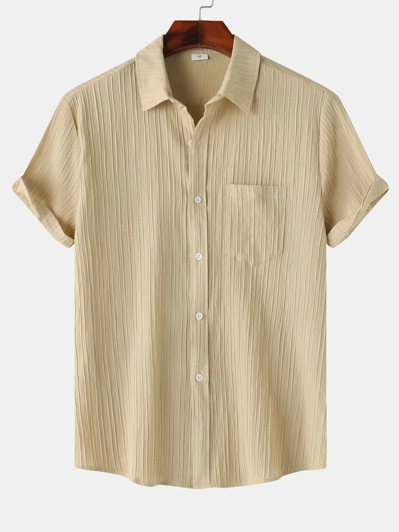 Yerai® | Textured Button Up Shirt - Image 4