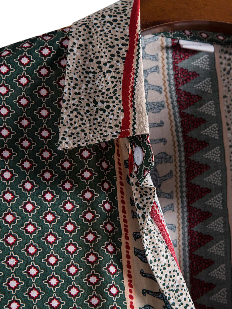 Yosef® | Elephant Geometric Print Shirt - Image 10