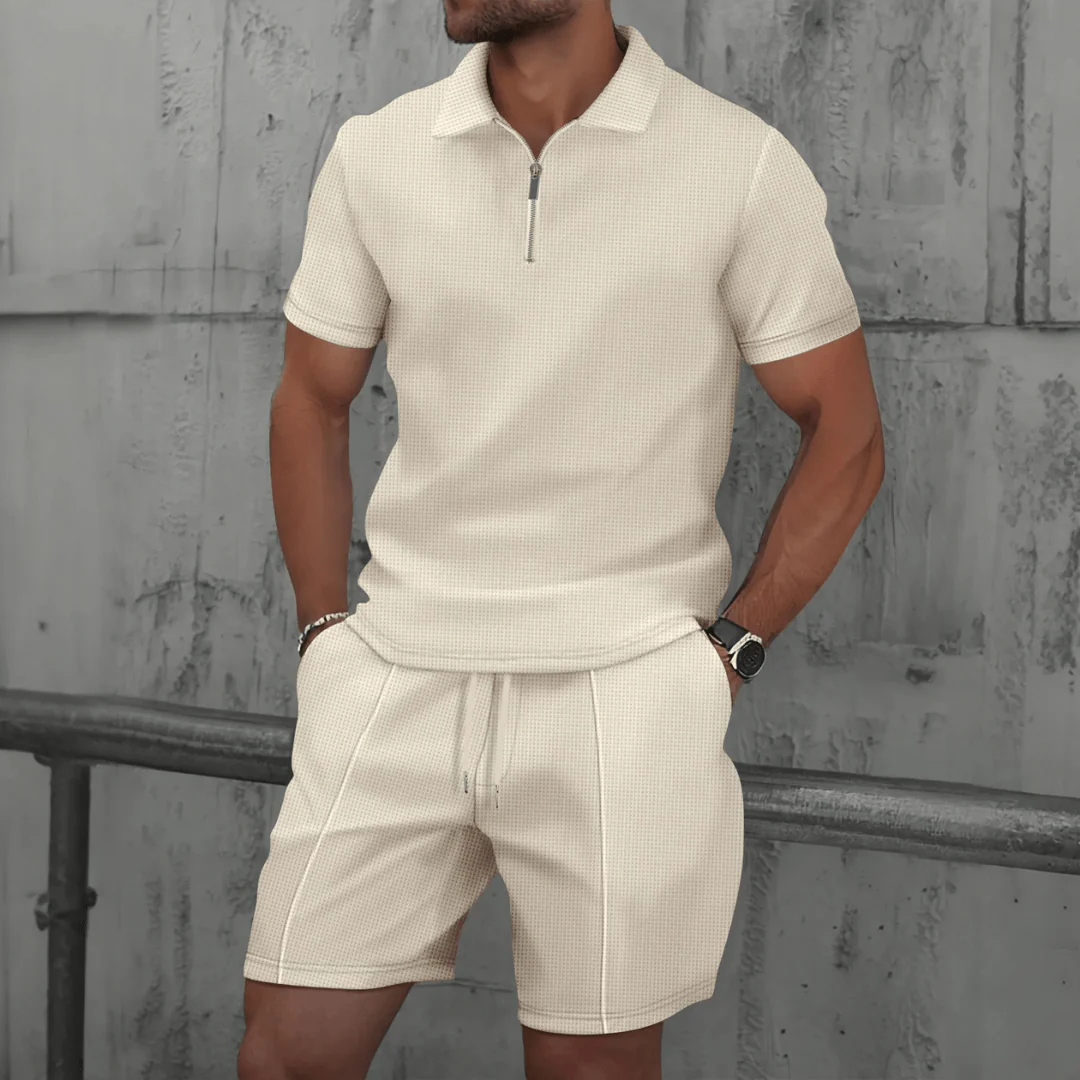 Youssef | Men's Cotton Co-ord Set – Polo & Shorts Combo - Image 3