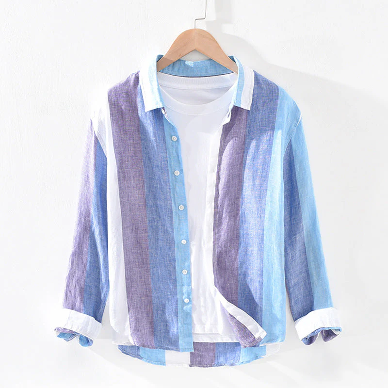 Yves® | Striped Light Linen Shirt - Image 4