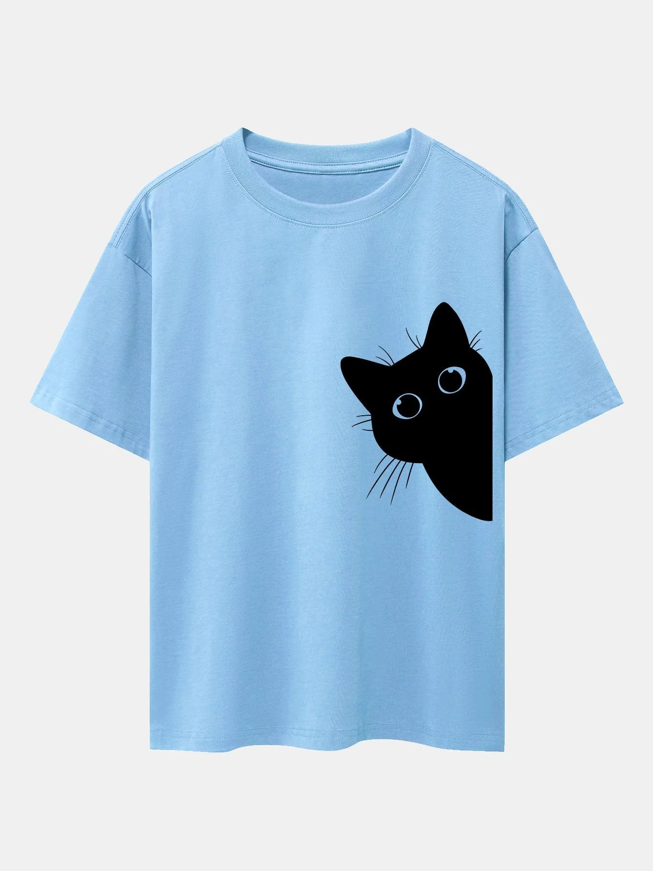 Zacarías® | Black Cat Print Drop Shoulder Oversize T-Shirt - Image 13