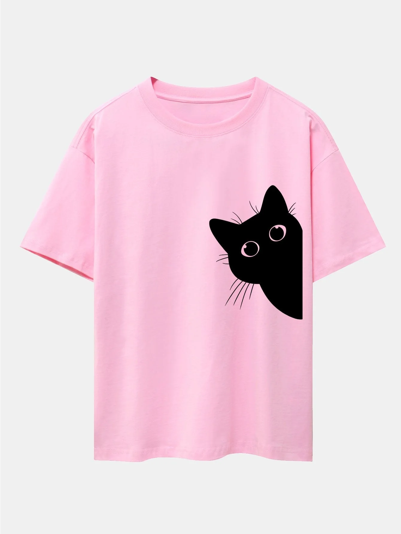 Zacarías® | Black Cat Print Drop Shoulder Oversize T-Shirt - Image 3