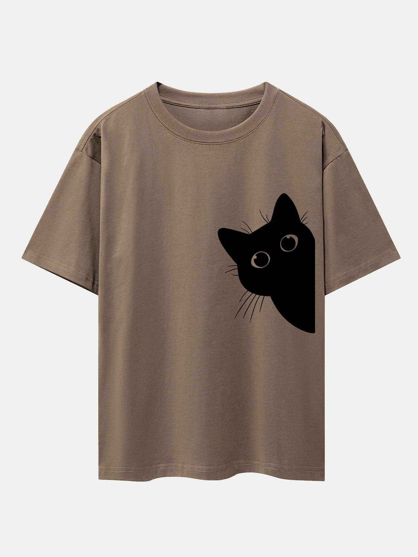 Zacarías® | Black Cat Print Drop Shoulder Oversize T-Shirt - Image 4