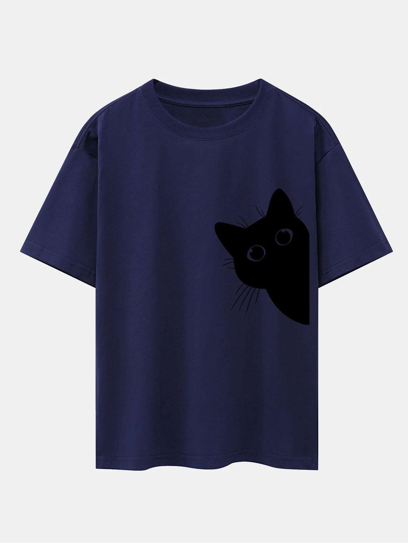 Zacarías® | Black Cat Print Drop Shoulder Oversize T-Shirt - Image 9