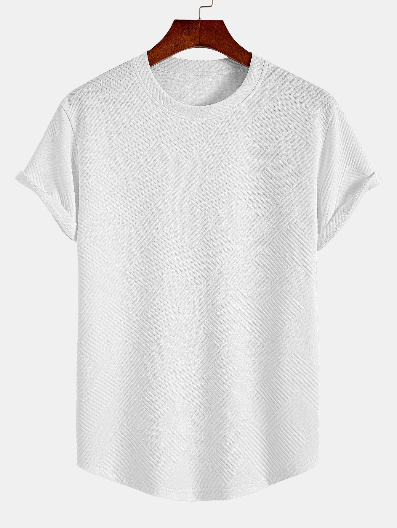 Zacarías® | Short Sleeve Stripe Jacquard Arc Hem T-Shirt - Image 4