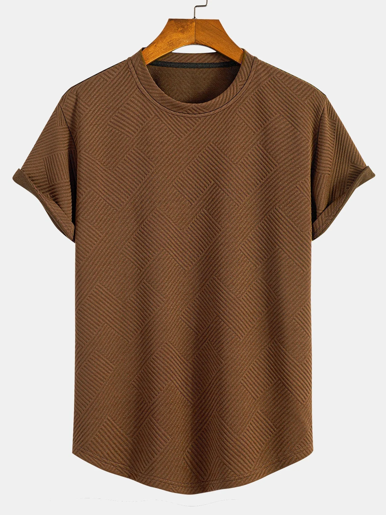 Zacarías® | Short Sleeve Stripe Jacquard Arc Hem T-Shirt - Image 7