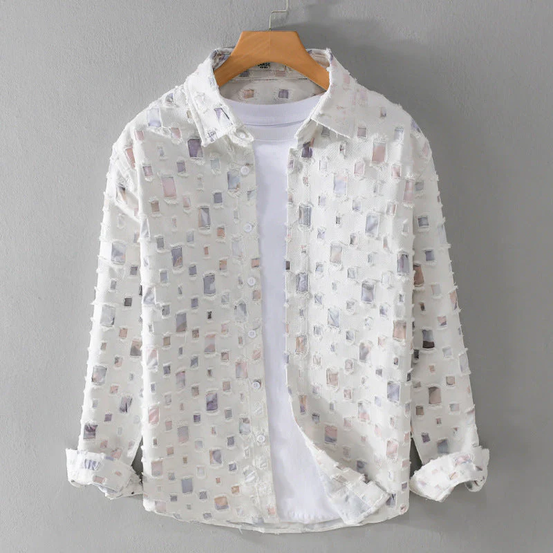 Zaccheaus® | Artistic Shirt With Mosaic Design - Image 2
